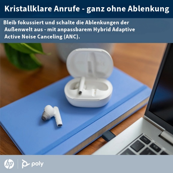 Nahaufnahme der Kopfhörer während eines Anrufs