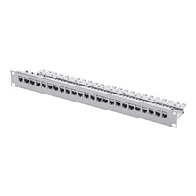 Telegärtner 19" Patchpanel 10 Gig.Ethernet hellgrau, 1HE. Inkl. 24x Module RJ45