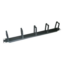 VALUE Kabelmanagement Frontabdeckung 1HE 19", schwarz, 5x Kabelhaken, Metall