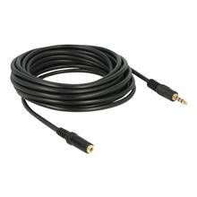 Delock Verlängerungskabel 4 Pol Mini 5m schwarz, > Mini-Klinke Stecker auf Buchse.