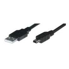 SoftExpress USB-Kabel USB-A-ST>USB-5Pol-Mini-B-ST 5m, USB 2.0 / schwarz / Doppelisolierung