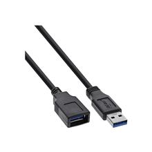 Inline USB 3.0 Verlängerungskabel schwarz 3m, USB Typ-A Stecker-Buchse