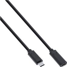 Inline USB-C Verlängerungskabel schwarz 1m, USB 3.2 Gen.2x2 USB-C Stecker/Buchse