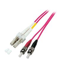 SoftExpress LWL-Patchkabel 50/125µ OM4 ST-LC 2m, halogenfrei, duplex, Farbe: violett