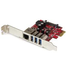 StarTech.com 3 Port PCIe USB 3.0 5Gbps Karte mit GbE